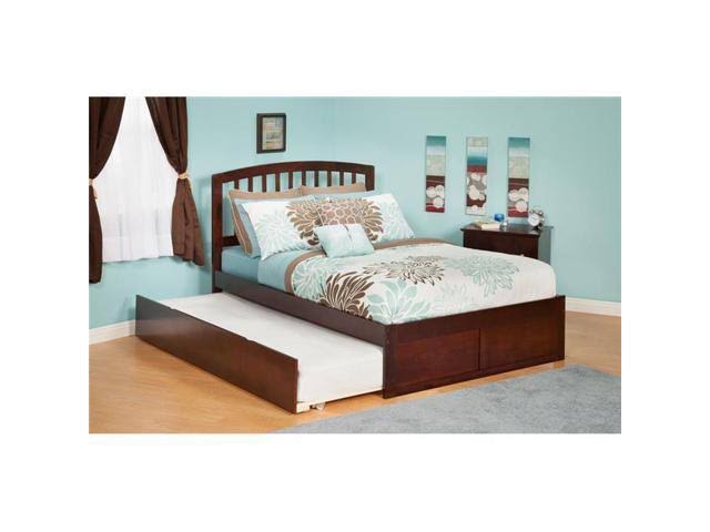 Twin Flat Panel Foot Board with 2 Drawers Antique Walnut V667