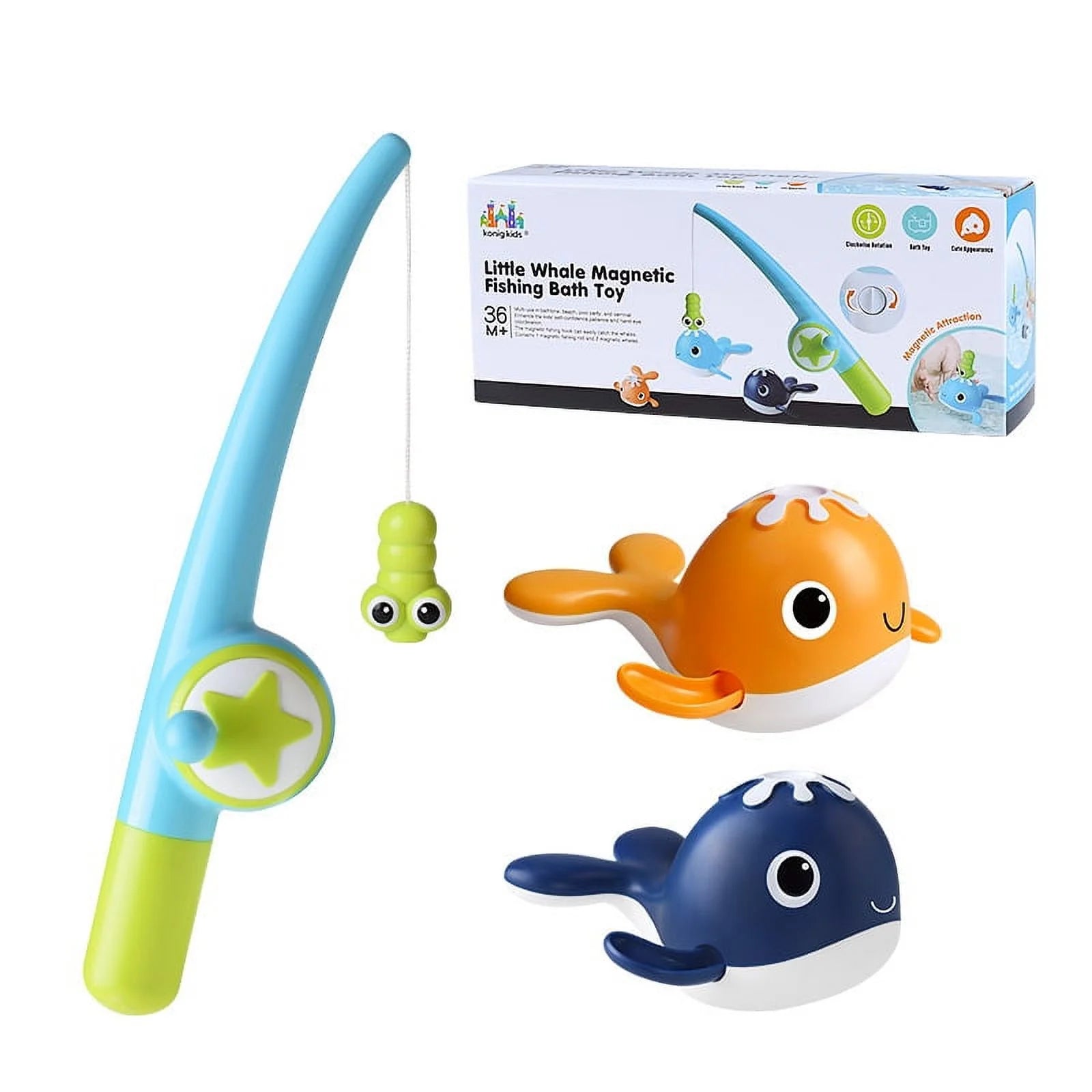 Magnetic Fishing Bath Toys Wind-up Swimming Whale Floating Pool Tub Toys P463