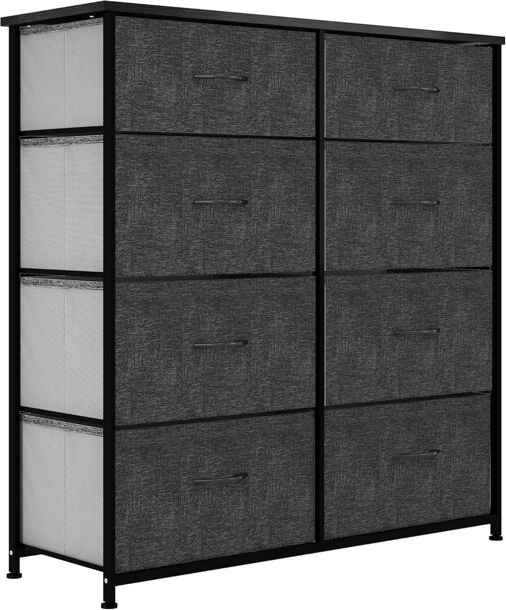Dark Grey 8 Drawer Fabric Storage Tower M78096