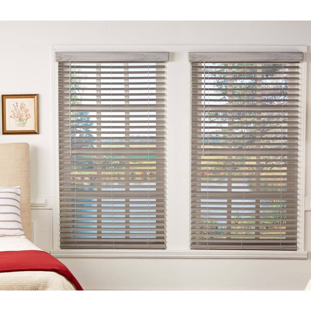Room Darkening Cordless Faux Wood Blind 56.25 in. W x 72 in. L F17697
