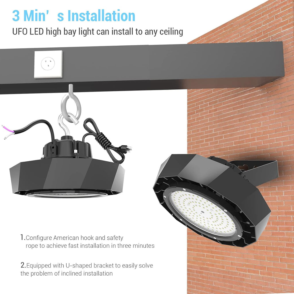 100W LED High Bay Light 5000K Dimmable 15,000LM Pack of 2 A34872