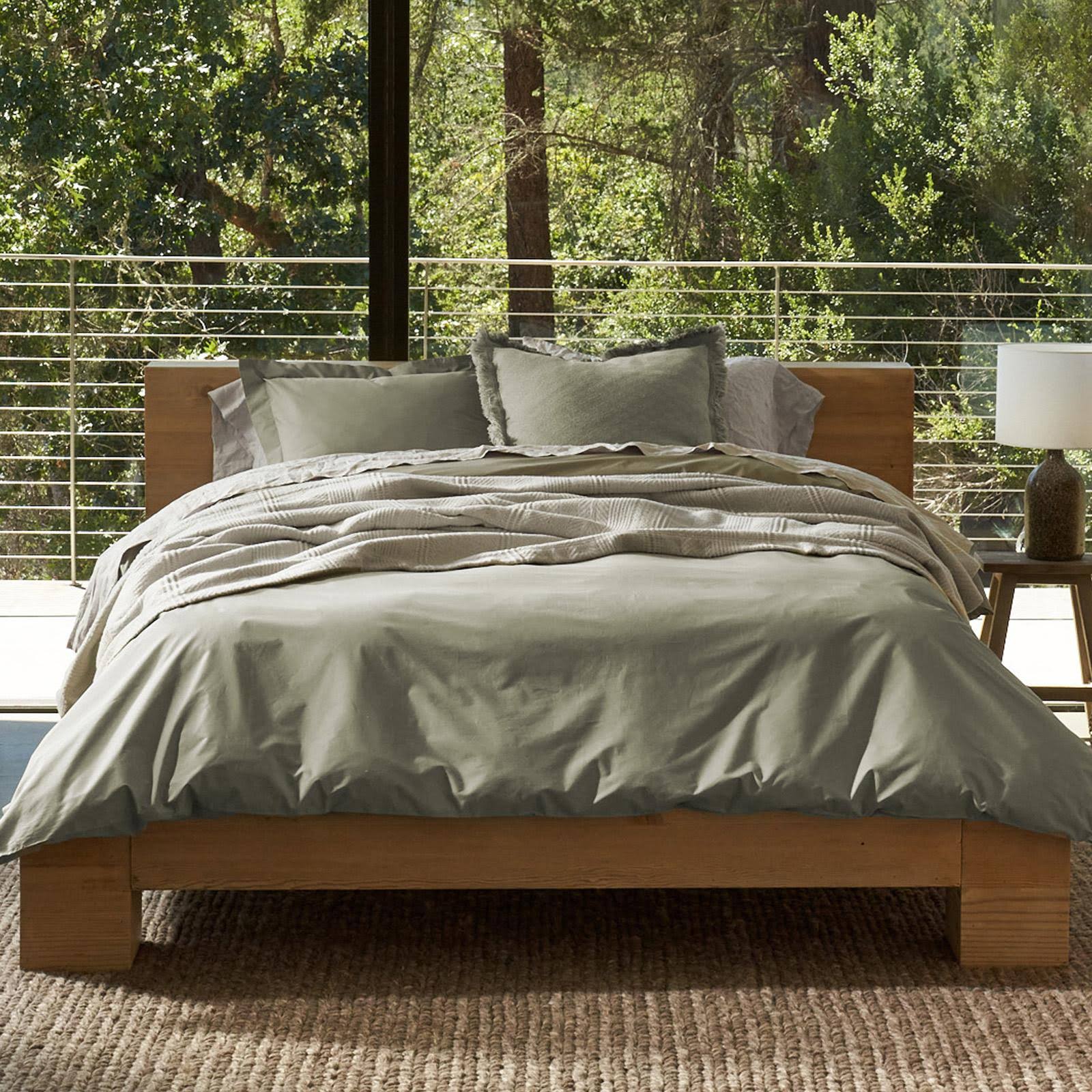 300 Thread Count Organic Percale Fitted Sheet Queen I9680