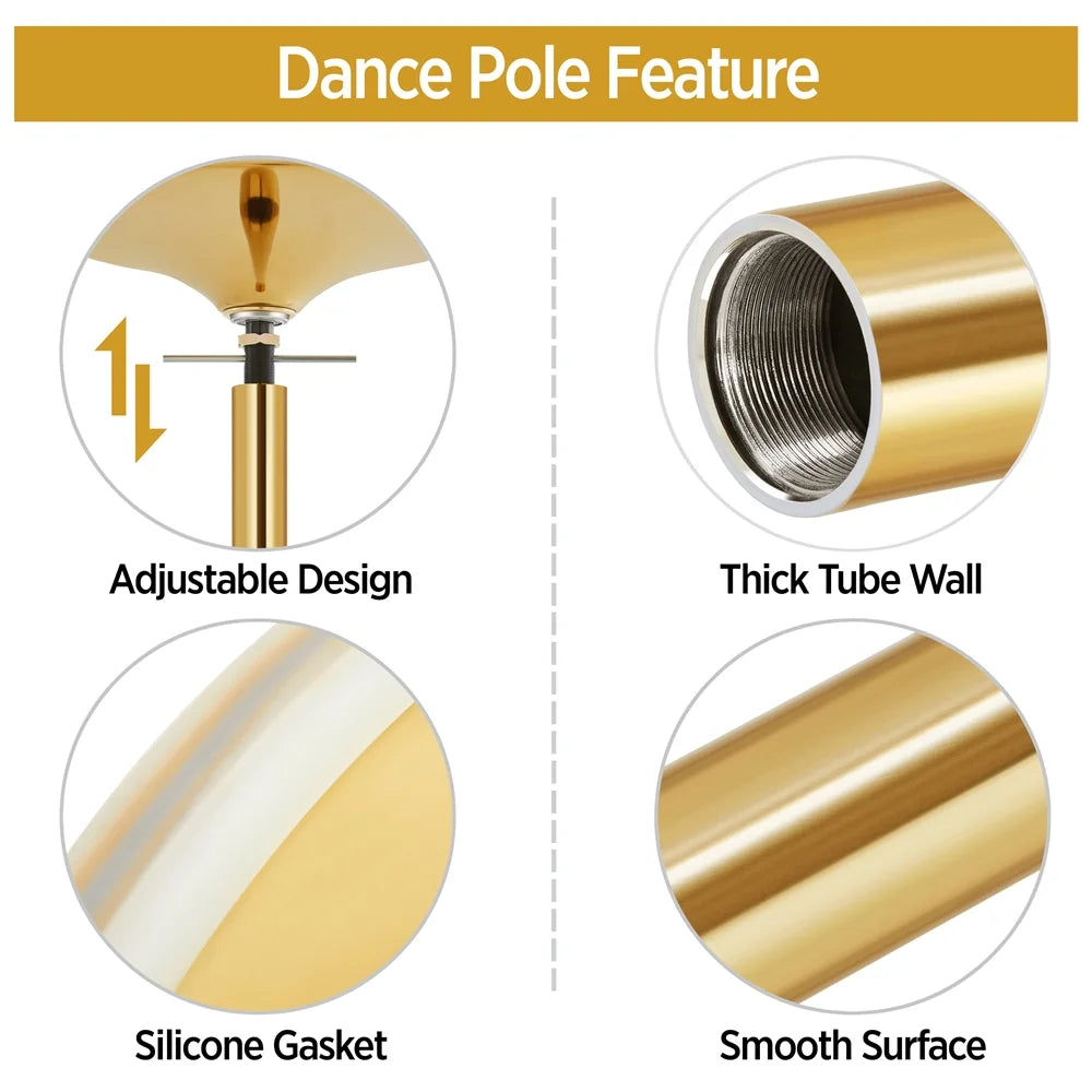 Gold Spinning Dance Pole with Adjustable Height R592767