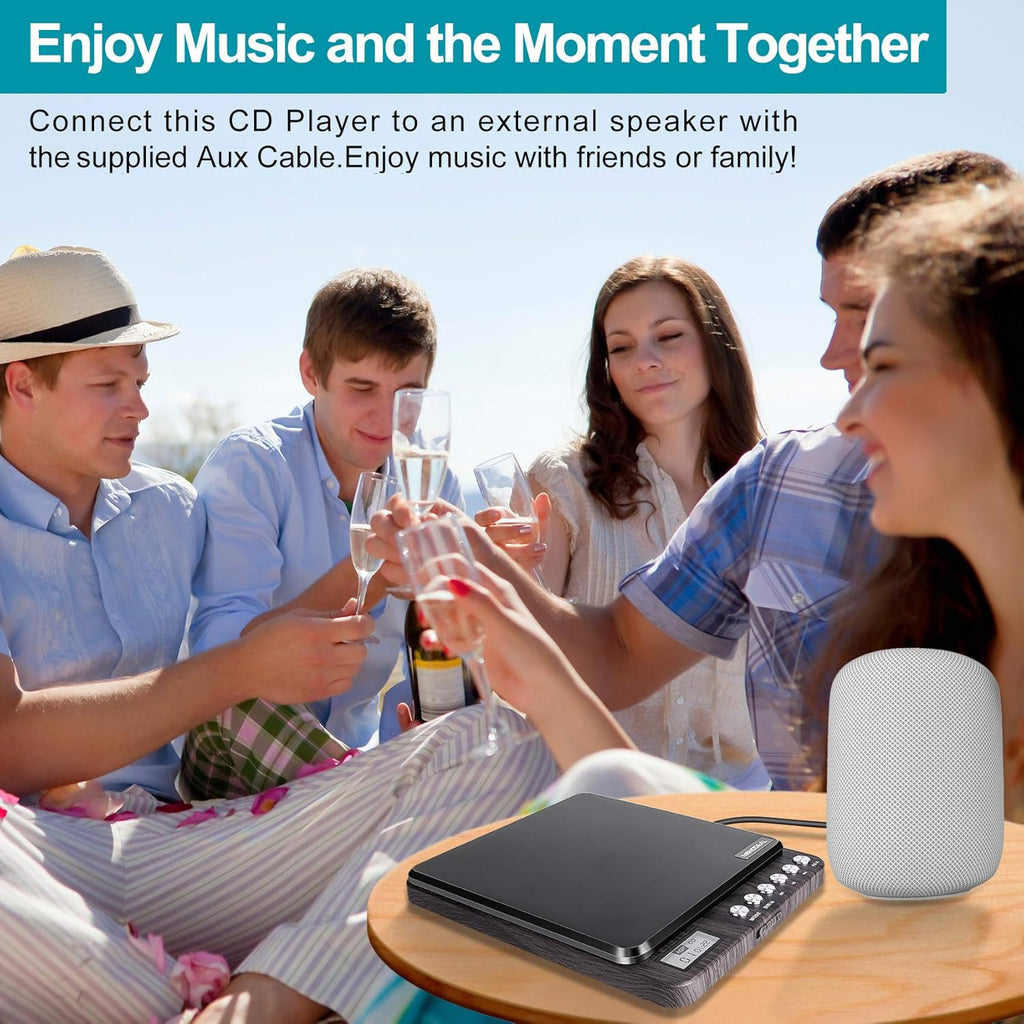 Portable Rechargeable CD Player with Dual Headphones Jack M185328