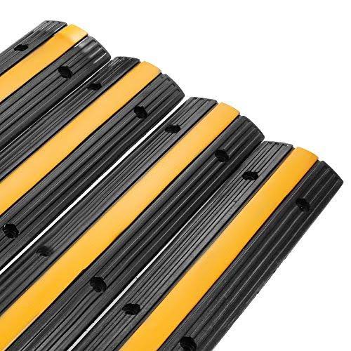 Black Rubber Cable Protector Speed Bump (4 Pack Single Channel) M3988