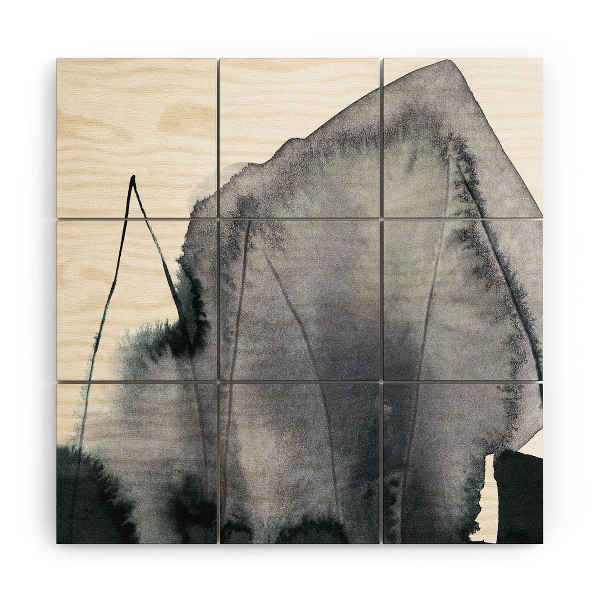 Abstract Form Wood Wall Mural S8527
