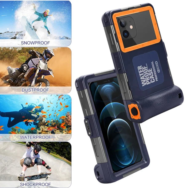 Waterproof Protective Case for Phones Up to 6.9 Inch with Lanyard Z8903