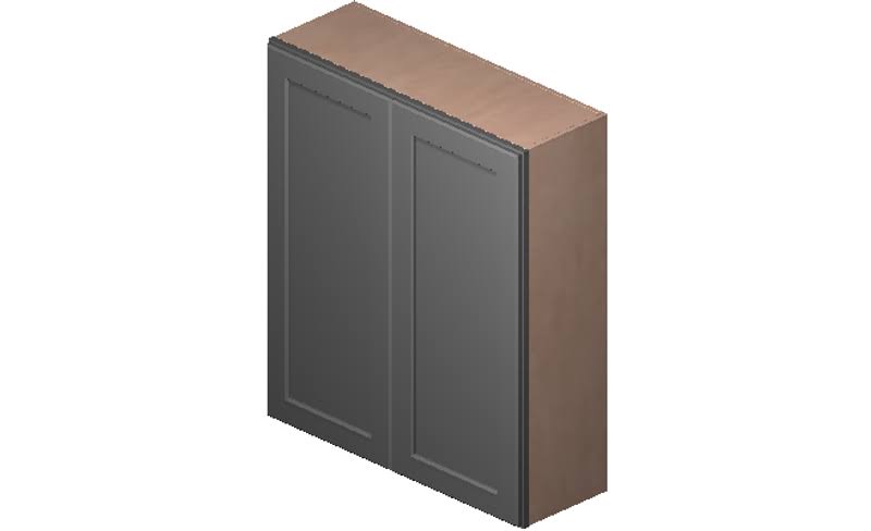 Grey 2 Doors 2 Shelves Wall Cabinet High-Density Fiberboard U111510