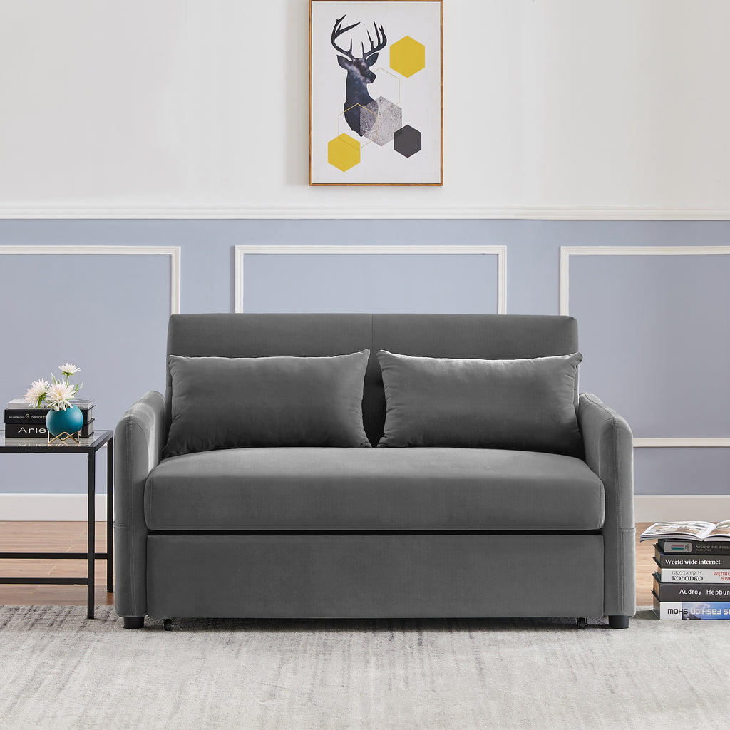 Convertible Velvet Loveseat Sofa H4445
