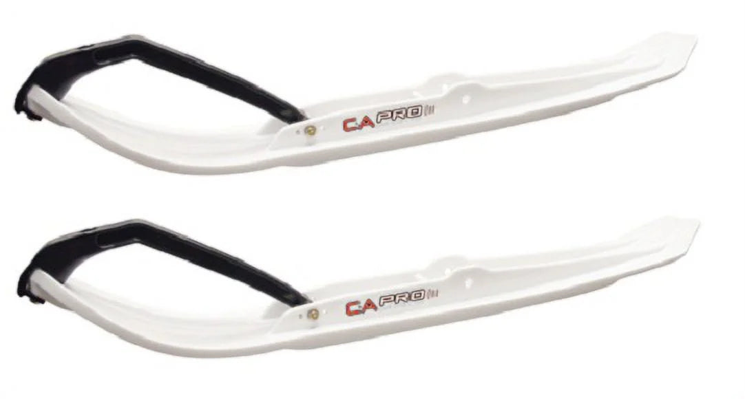 White MTX Snowmobile Skis with 6" Round Bars Complete Kit P590895