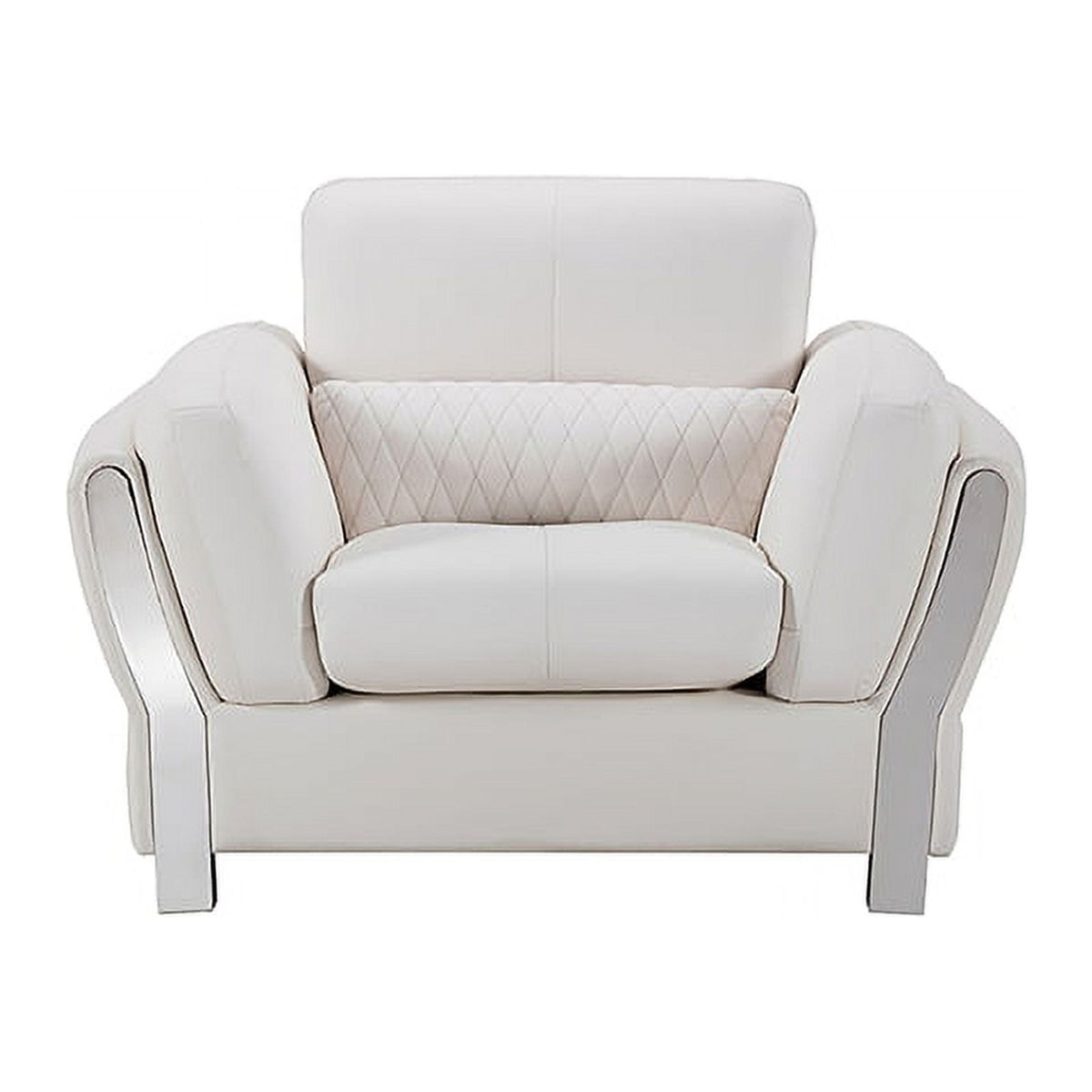 White Microfiber Leather Chair U70825