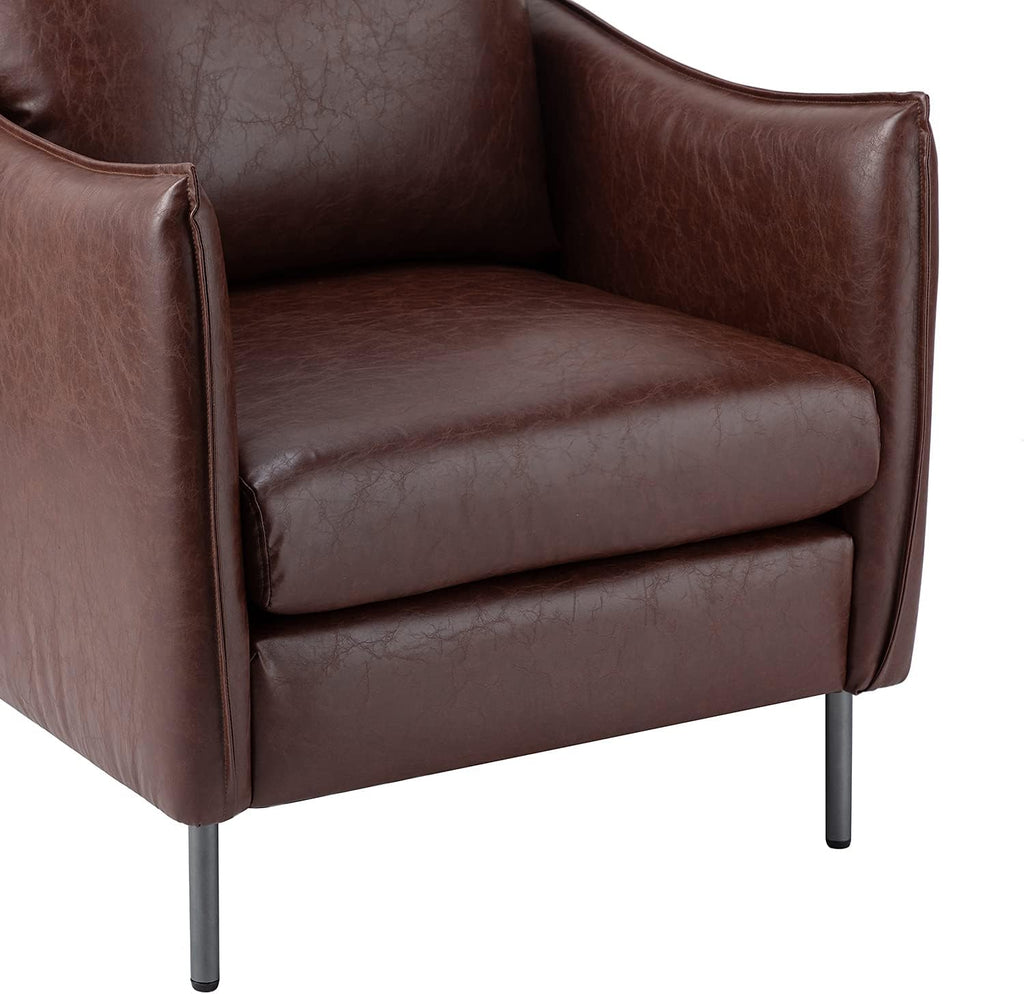 Leather Armchair Set Of 2, Brown X6349