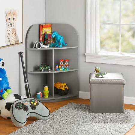 Wood 3 Shelf Corner Bookcase Organizer H6267