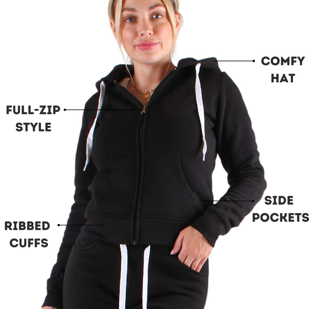 Slim-Fit Fleece Full-Zip Athletic Hoodie Jacket with Pocket T873279