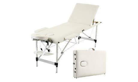 White 84 Length Folding Aluminum Massage Table B619915