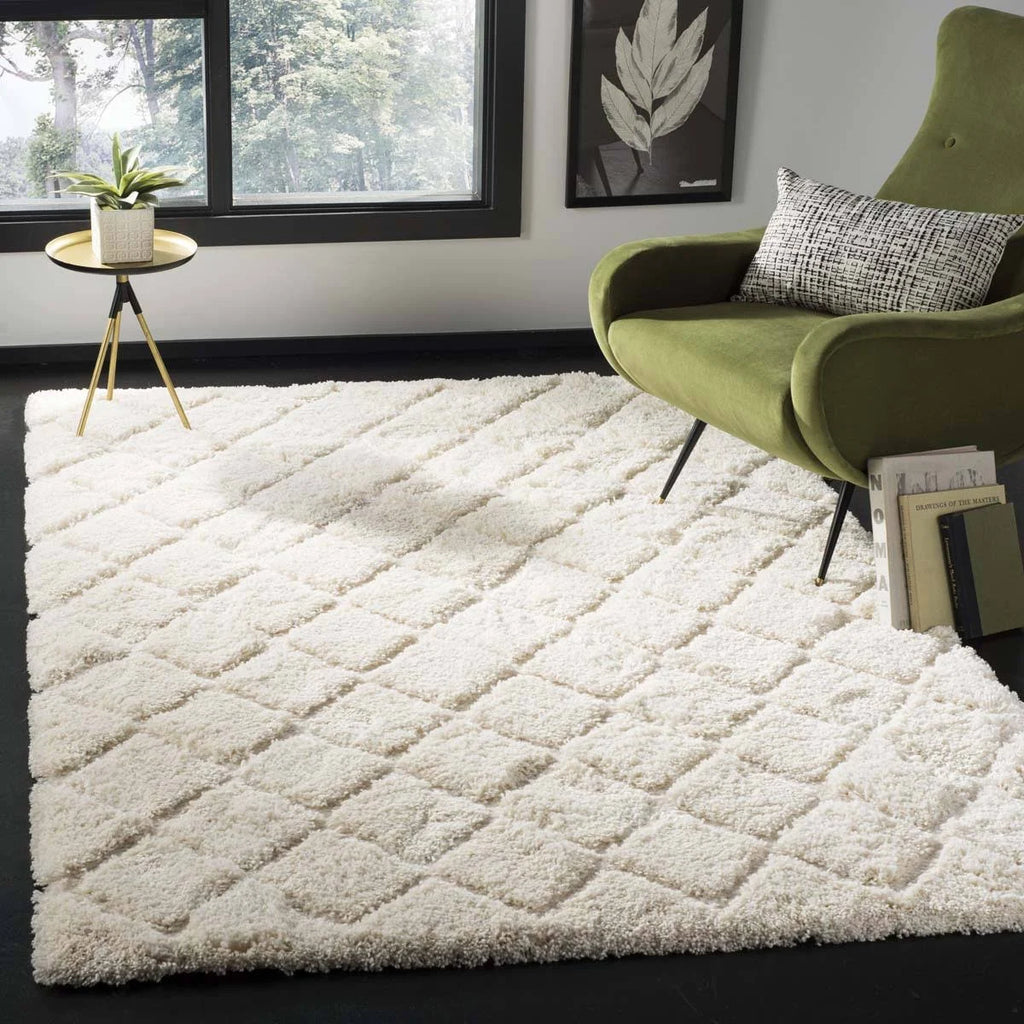 Creme Shag Square Rug J22414