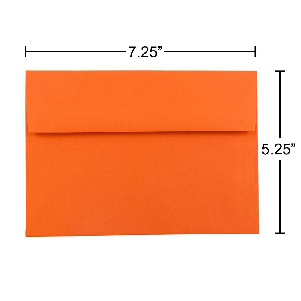 A7 Invitation Envelopes, 5.25 x 7.25, Brite Hue Orange Recycled, 1000/Carton U41213