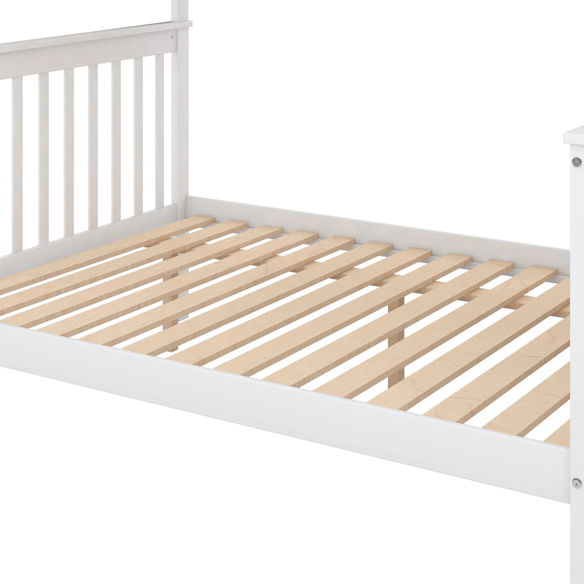Twin Over Full Bunk Bed with Trundle and Stairs, White X43041