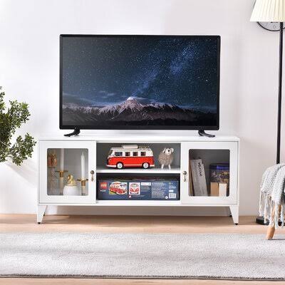 White 2 Door Metal TV Cabinet I89995