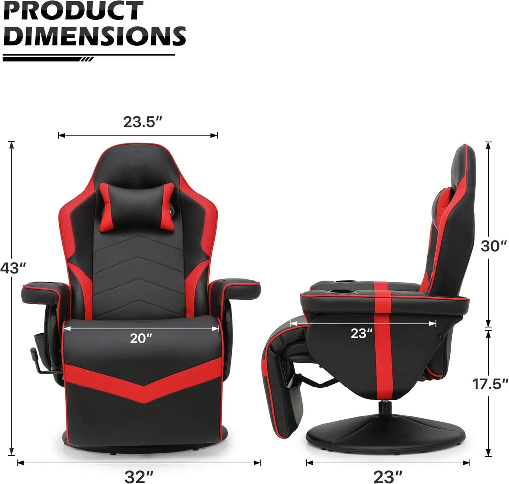 Red PU Leather Gaming Recliner Chair with Speakers E897152