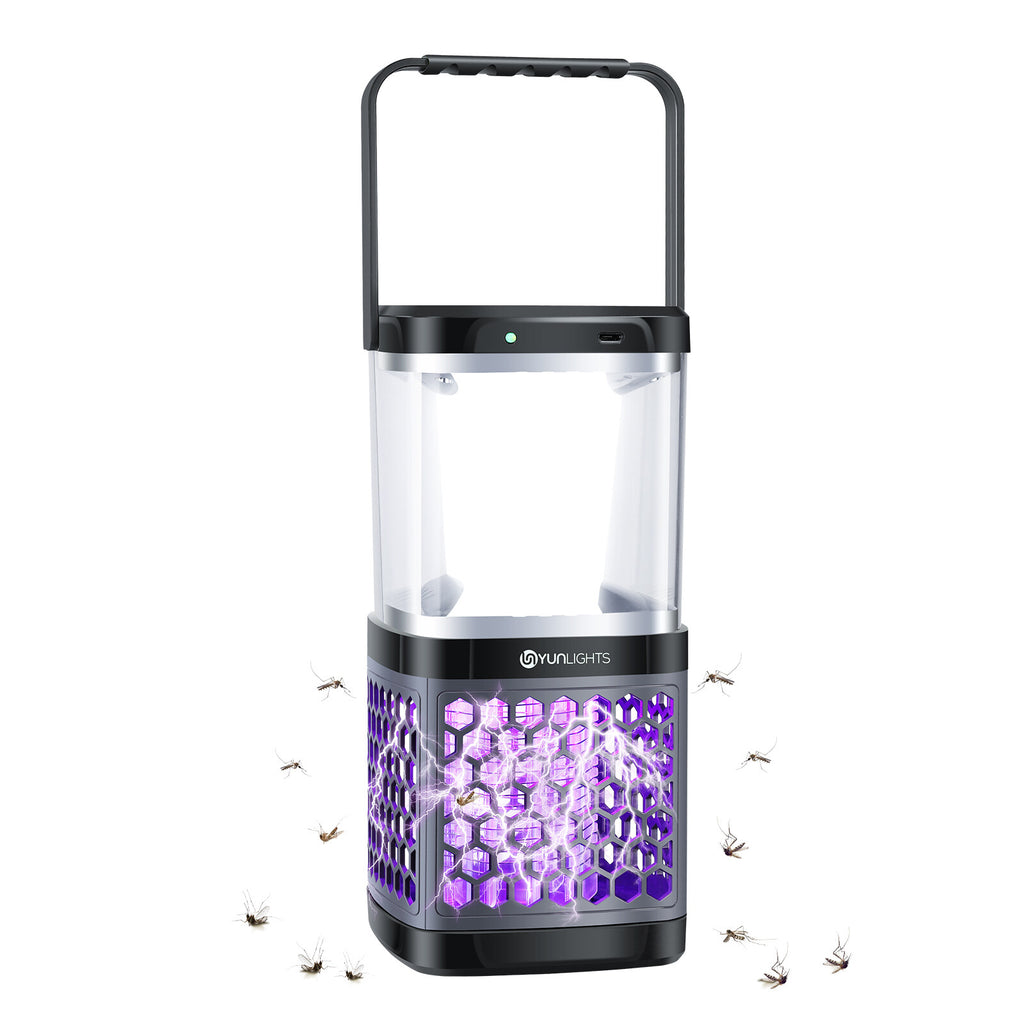 Solar Mosquito Zapper Camping Lantern Bug Zapper Lamp Portable Tent Lamp 2 in 1 Function Bug Zapper Light for Outdoors D7422