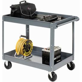 2 Shelf Deep Tray Steel Stock Cart 36x24 800 lb. Capacity V786105