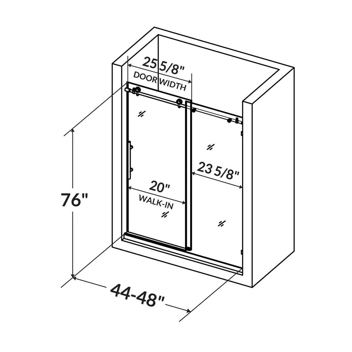 Tempered Glass Frameless Shower Door F8417