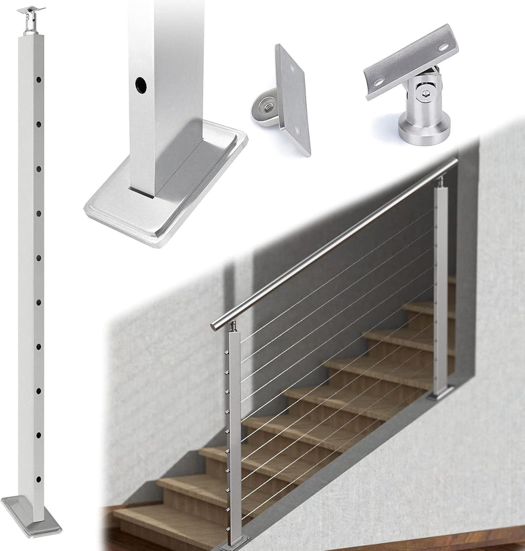 36x1x2 Rectangle Stainless Steel Cable Railing Post M261
