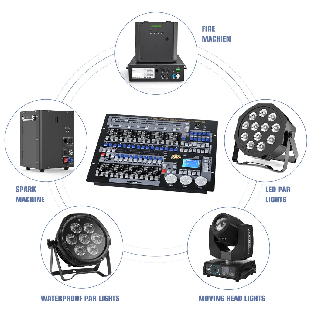 DJ Lighting Controller with Flightcase, Grand Console DMX and MIDI Operator 1024 Channel R778934