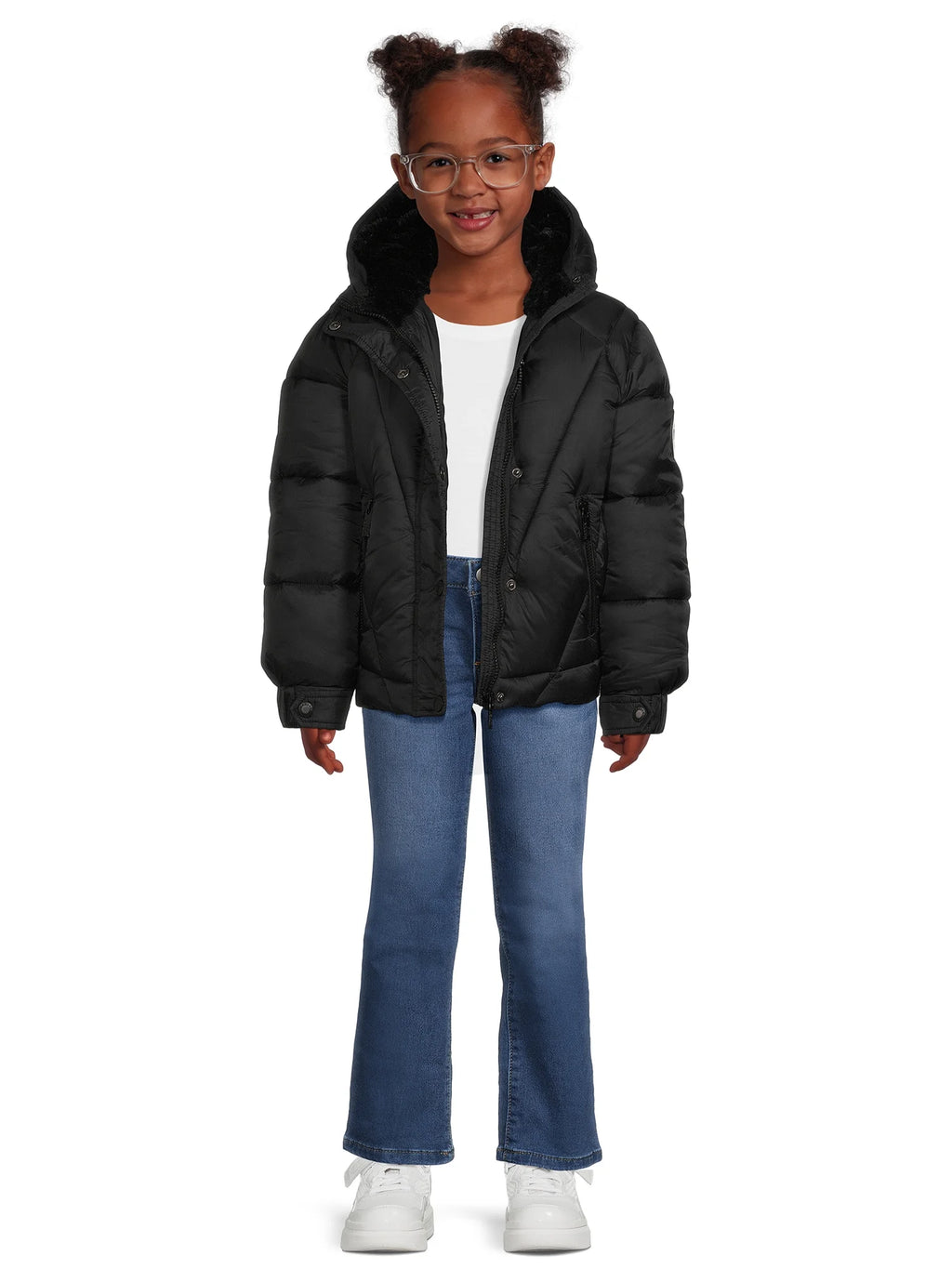 Girls Quilted Winter Puffer Coat with Hood H684