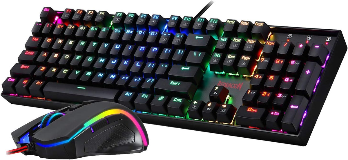 104 Key RGB LED Backlit Mechanical Gaming Keyboard and Mouse Combo L356
