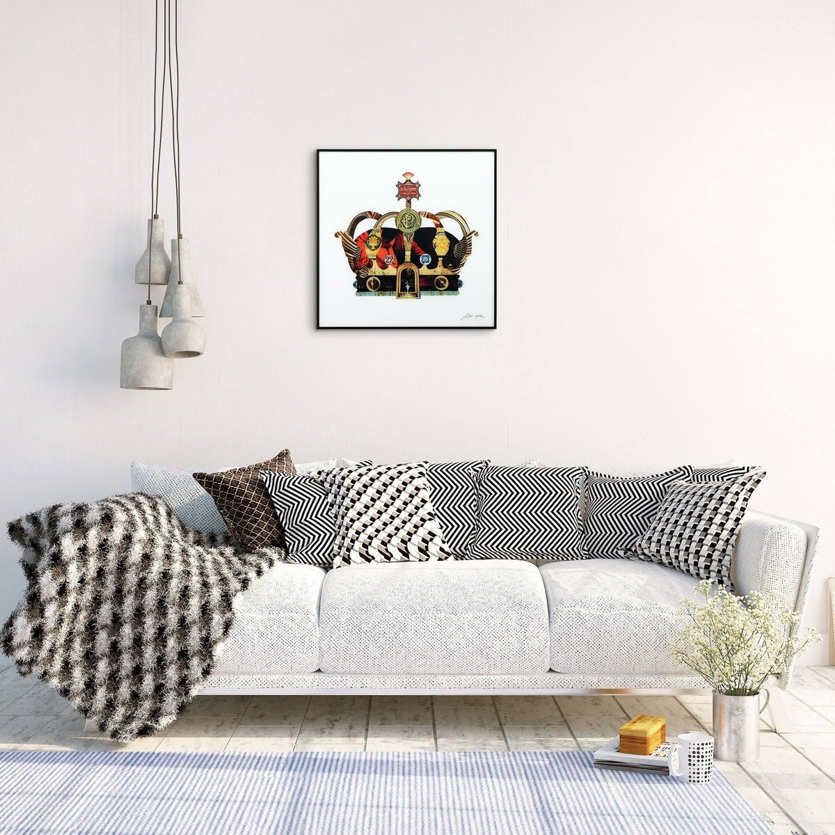 Printed on Glass Art with Anodized Aluminum Black Frame Wall G52673