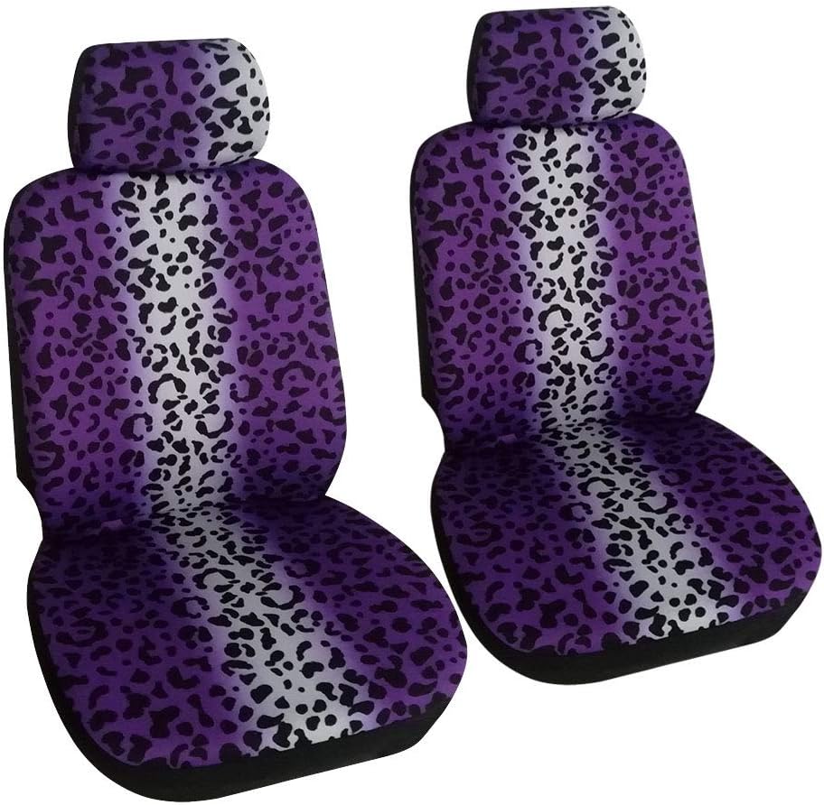 Pink Leopard Animal Print Car Seat Covers Full Set G9763