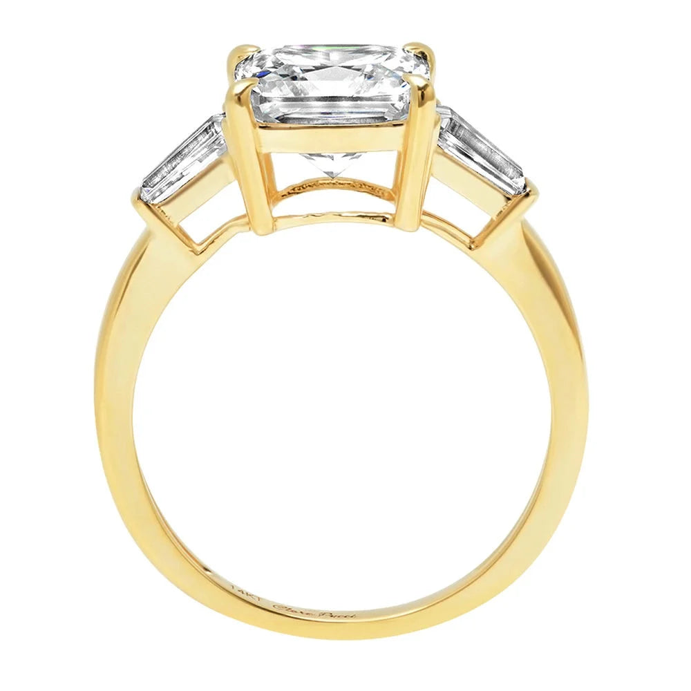 18K Yellow Gold Three-Stone Diamond Engagement Ring V719