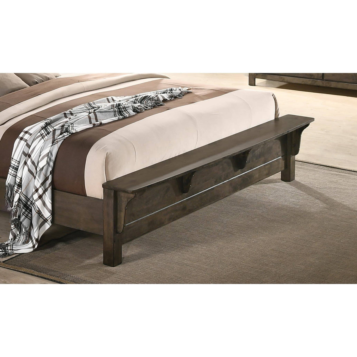 Grey-Brown Sleigh Bed Queen L39995