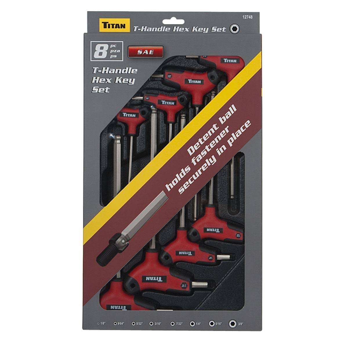 8 Piece SAE T Handle Hex Key Set U57642