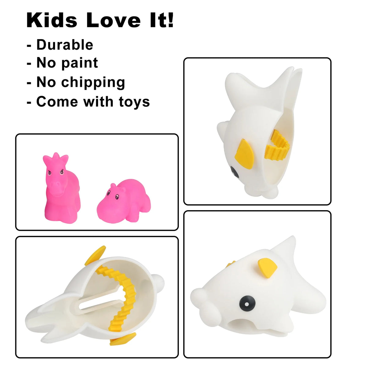 White Faucet Cover with 2 Toys X382