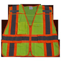 Lime Mesh Public Safety Vest with Orange Binding 5 Pockets G7920