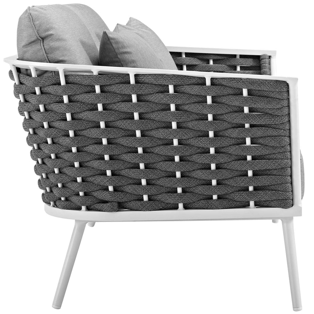 White Gray 6 Piece Outdoor Aluminum Sectional Sofa Set R8218