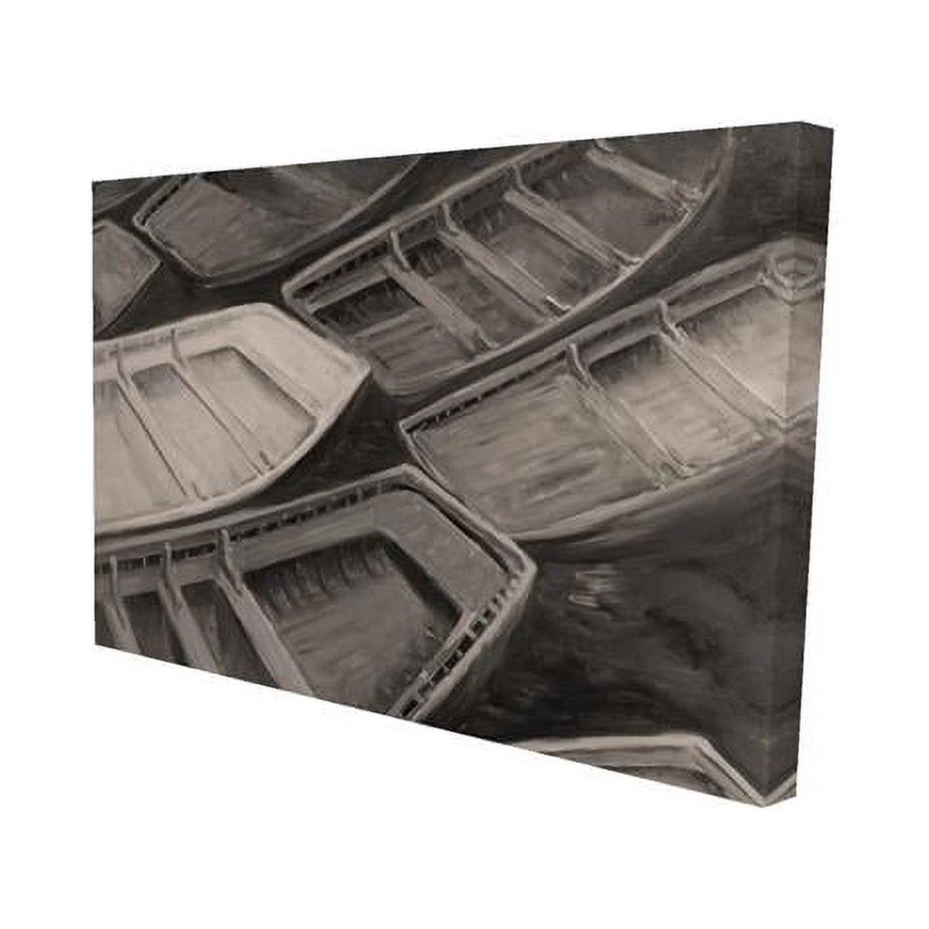 Small Canoes Sepia Style-Print on Canvas H60563