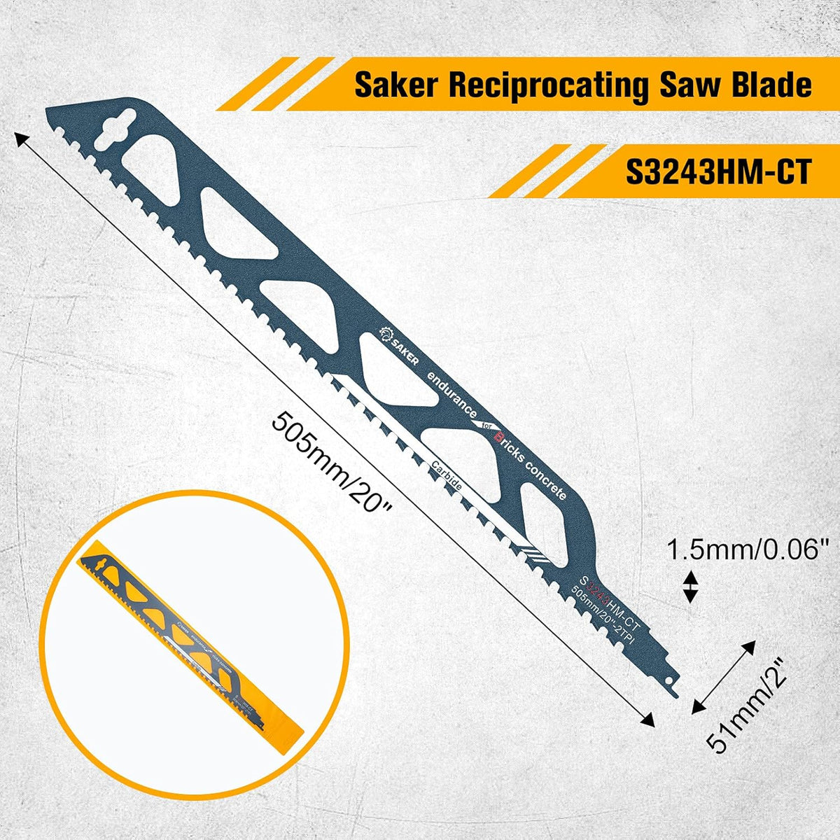 12”/300mm Pack of 2 Hard Alloy Reciprocating Saw Blades C13505