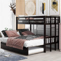Twin Over Twin/King Wooden Bunk Beds with Trundle and Ladder E9685