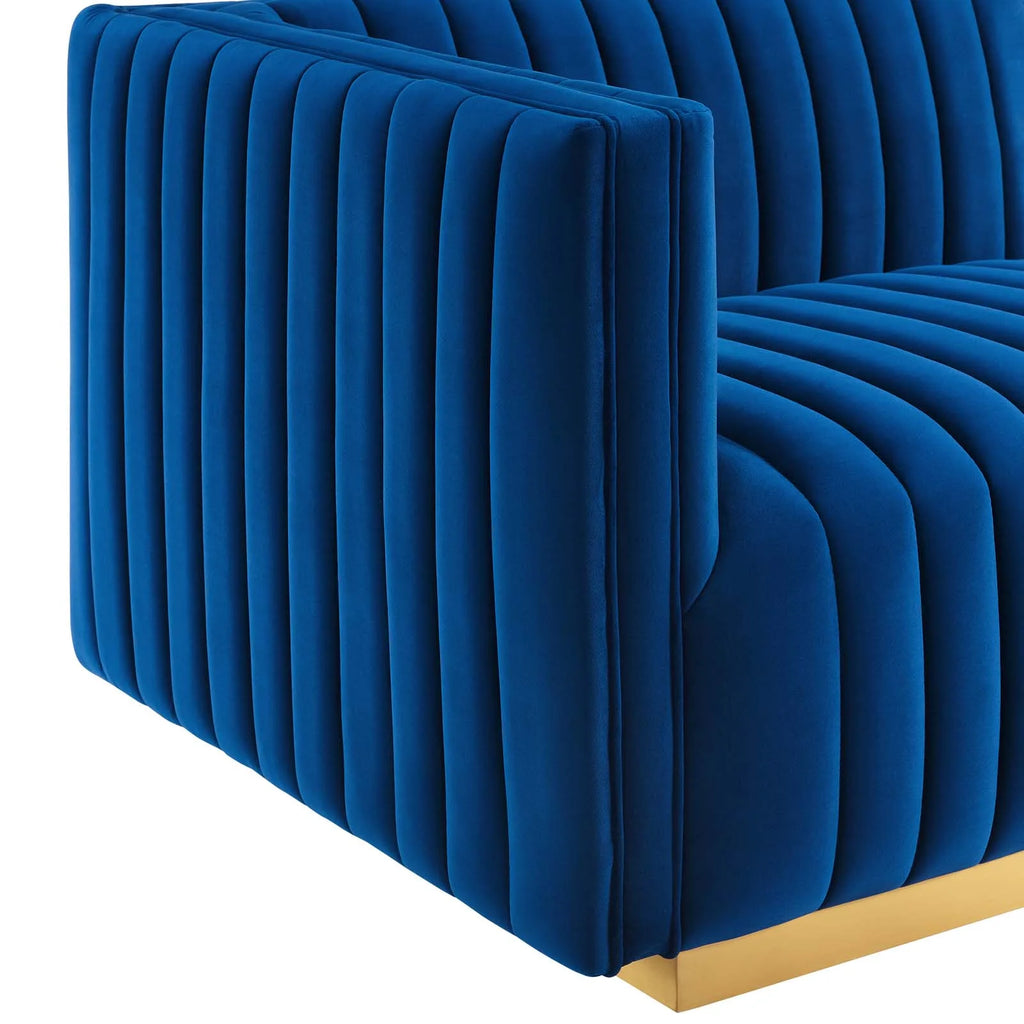 Tufted Performance Velvet 4-Piece Sectional A446805