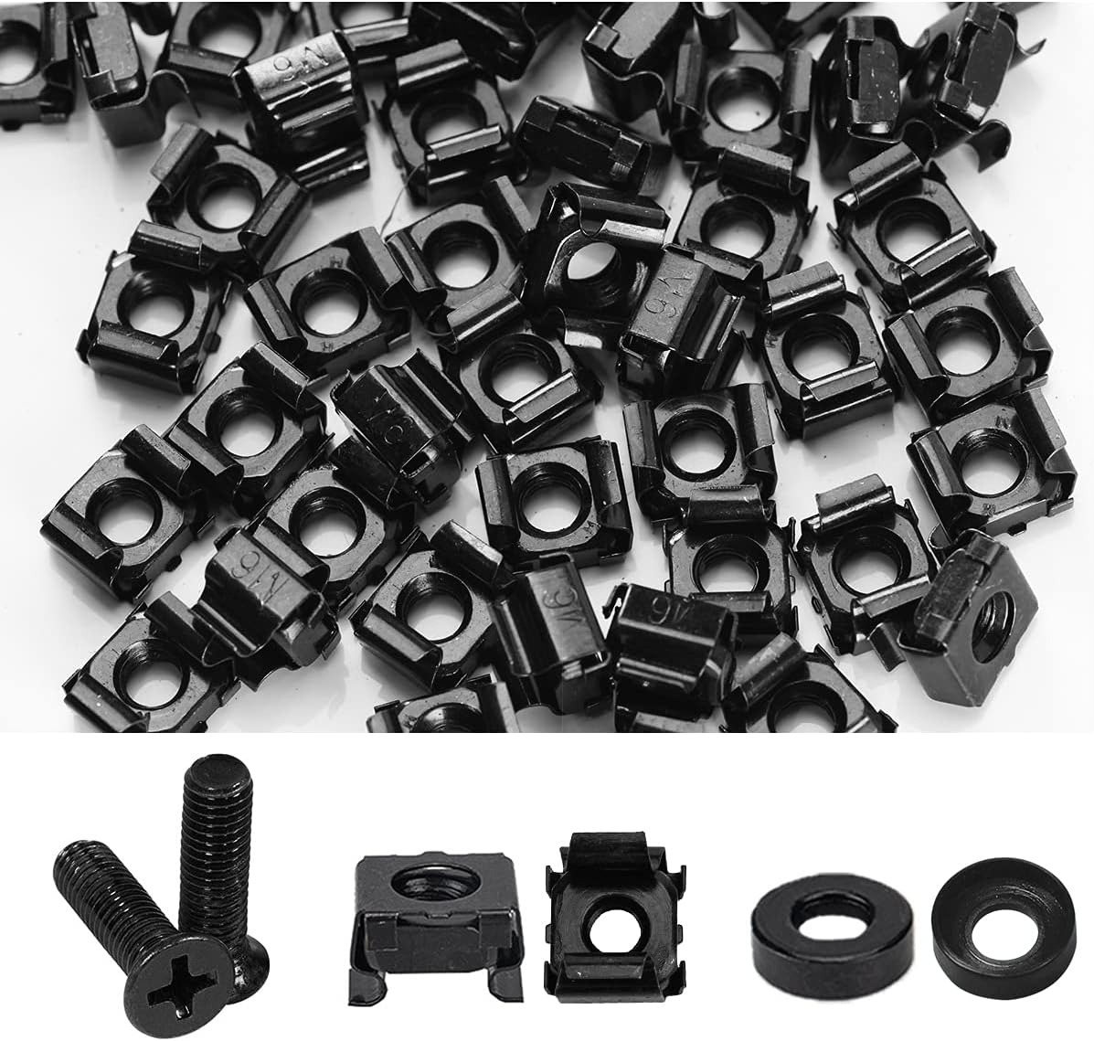 Cage Nut Tool, M6 Rack Screws and Washers, 50 Piece Set, Pack of 2 S271588