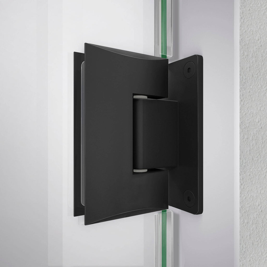 27 in. W x 72 in. H Frameless Hinged Shower Door, Satin Black B388683