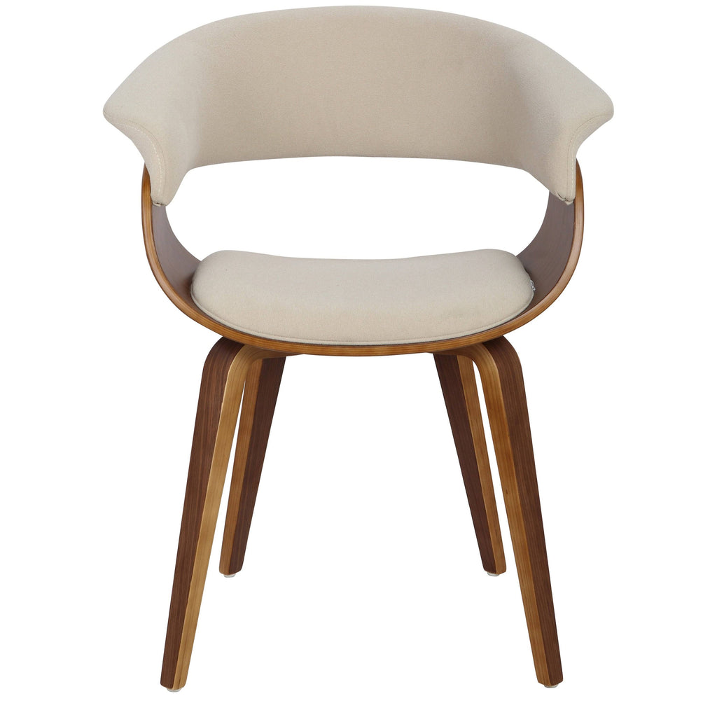 Cream Fabric Zebra Wood Dining Accent Chair S3099