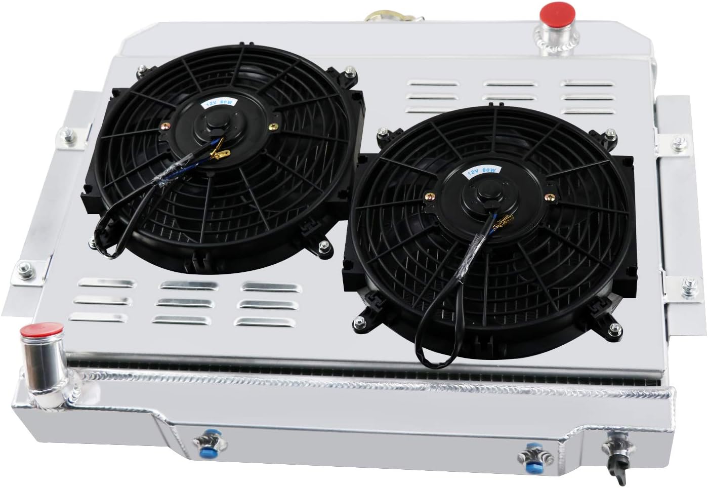 4 Rows All Aluminum Radiator with Shroud and 2x12" Fans B678640