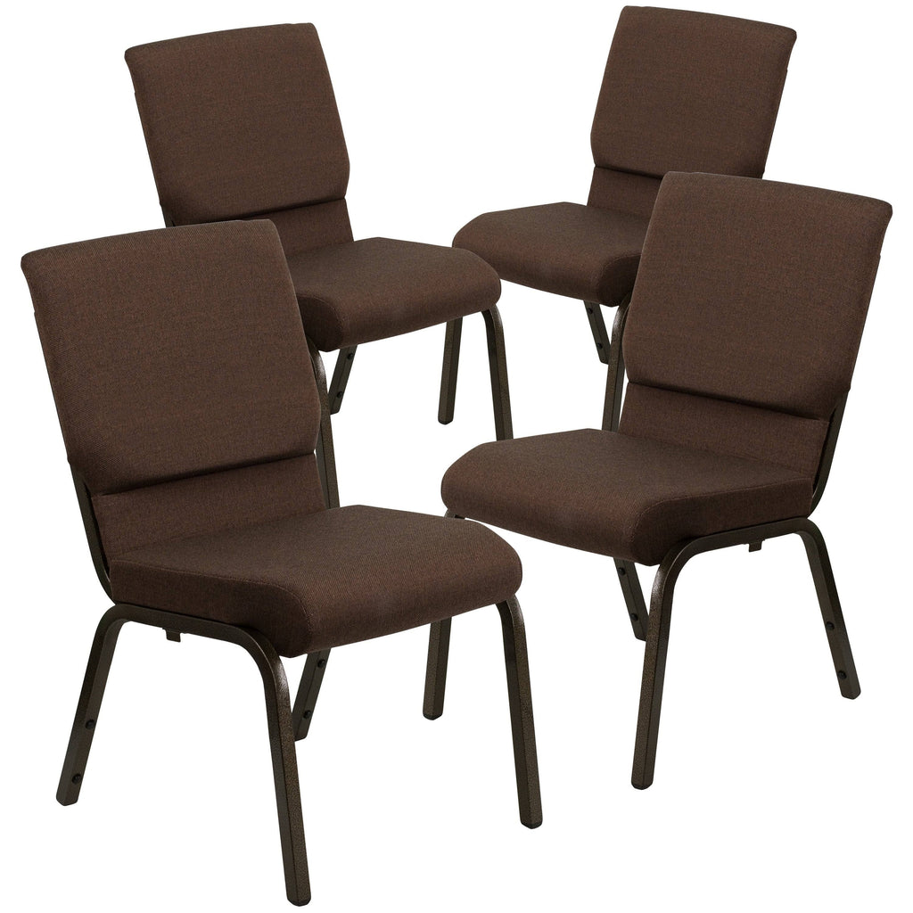 4pk 18.5 inch Navy Blue Fabric Stacking Church Chair J92678