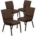 4pk 18.5 inch Navy Blue Fabric Stacking Church Chair J92678