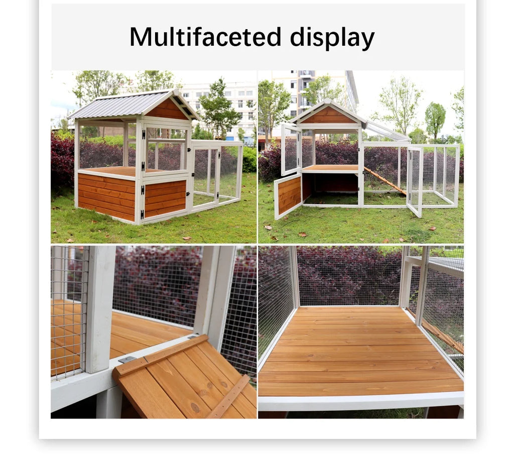 Large Wooden Chicken Coop with Nest Box M4800